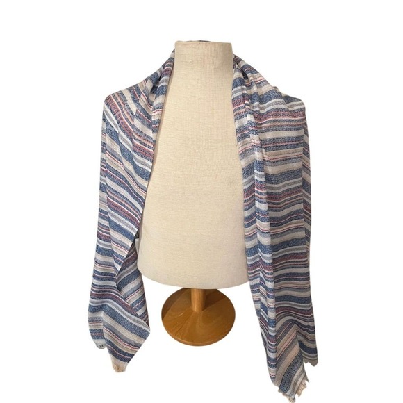 Bayberry Road Women's Striped Rectangle Scarf Multicolor Fall Accessory - Picture 3 of 10